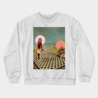Wild Tea Party - Surreal/Collage Art Crewneck Sweatshirt